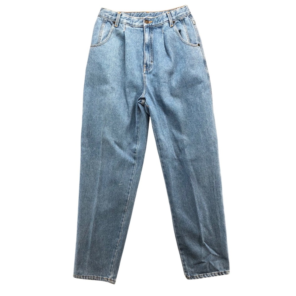 Vintage Jeanology Collection Mom Jeans Women 12 Blue Pleated High‎ Waist Tapered